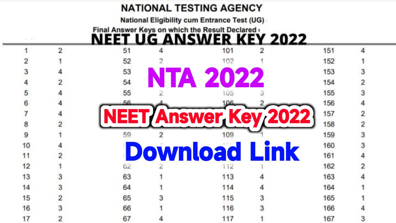 NEET Answer Key 2022 PDF Link : @neet.nta.nic.in Response Sheet
