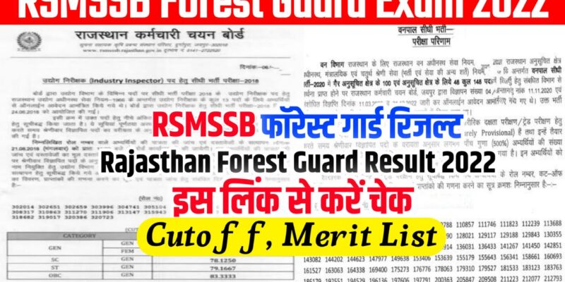 RSMSSB Forest Guard Result 2022 Check Now (लिंक जारी) – Cut Off Marks, Scorecard @rsmssb.rajasthan.gov.in