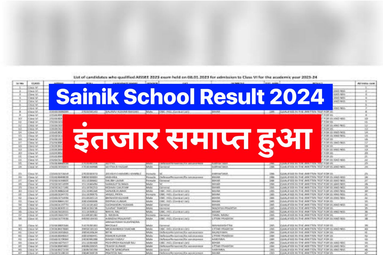 Sainik School Result 2024 Out Today – AISSEE Scorecard @aissee.ntaonline.in