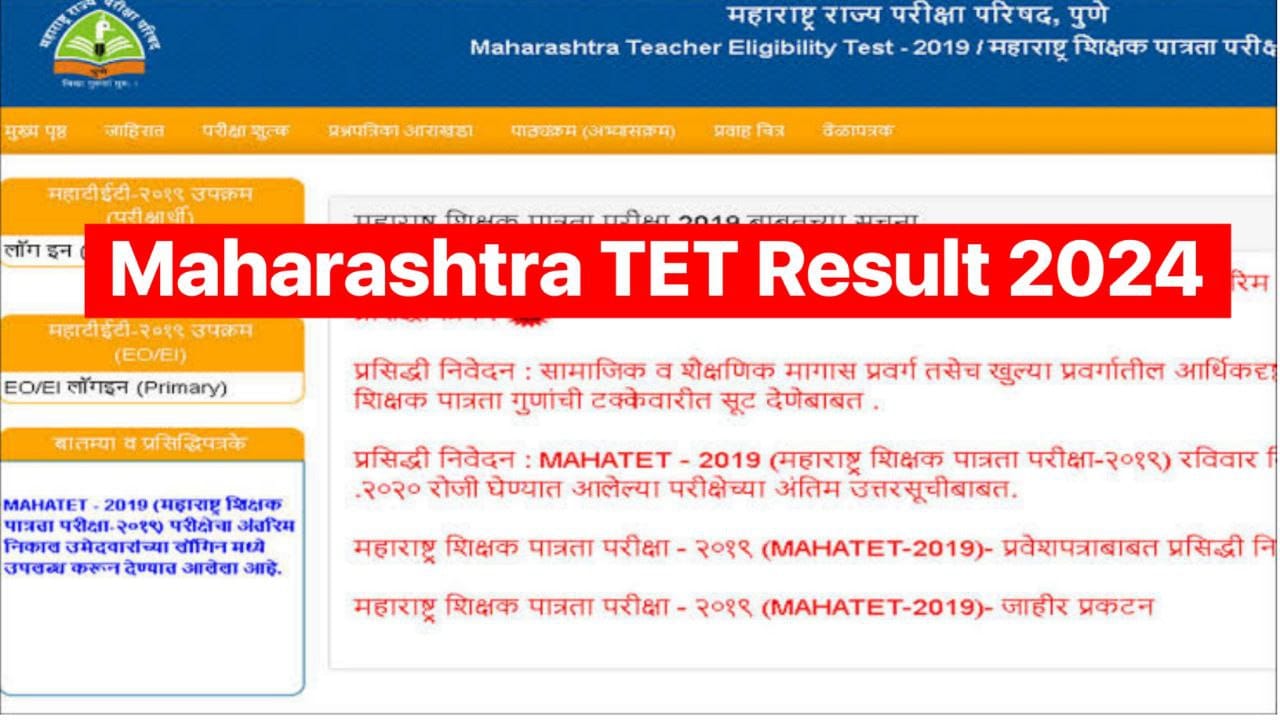 MAHA TET Result 2024 : Check Paper I and II Cut Off Marks and Scorecard