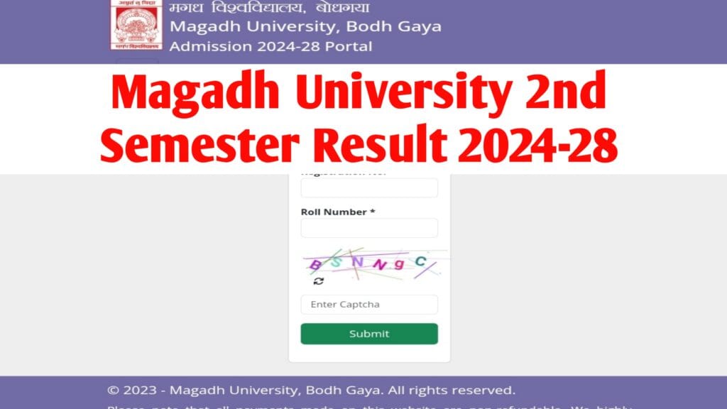 Magadh University 2nd Semester Result 2025 Session 2024-28 : Check 2nd Year Result & Marksheet