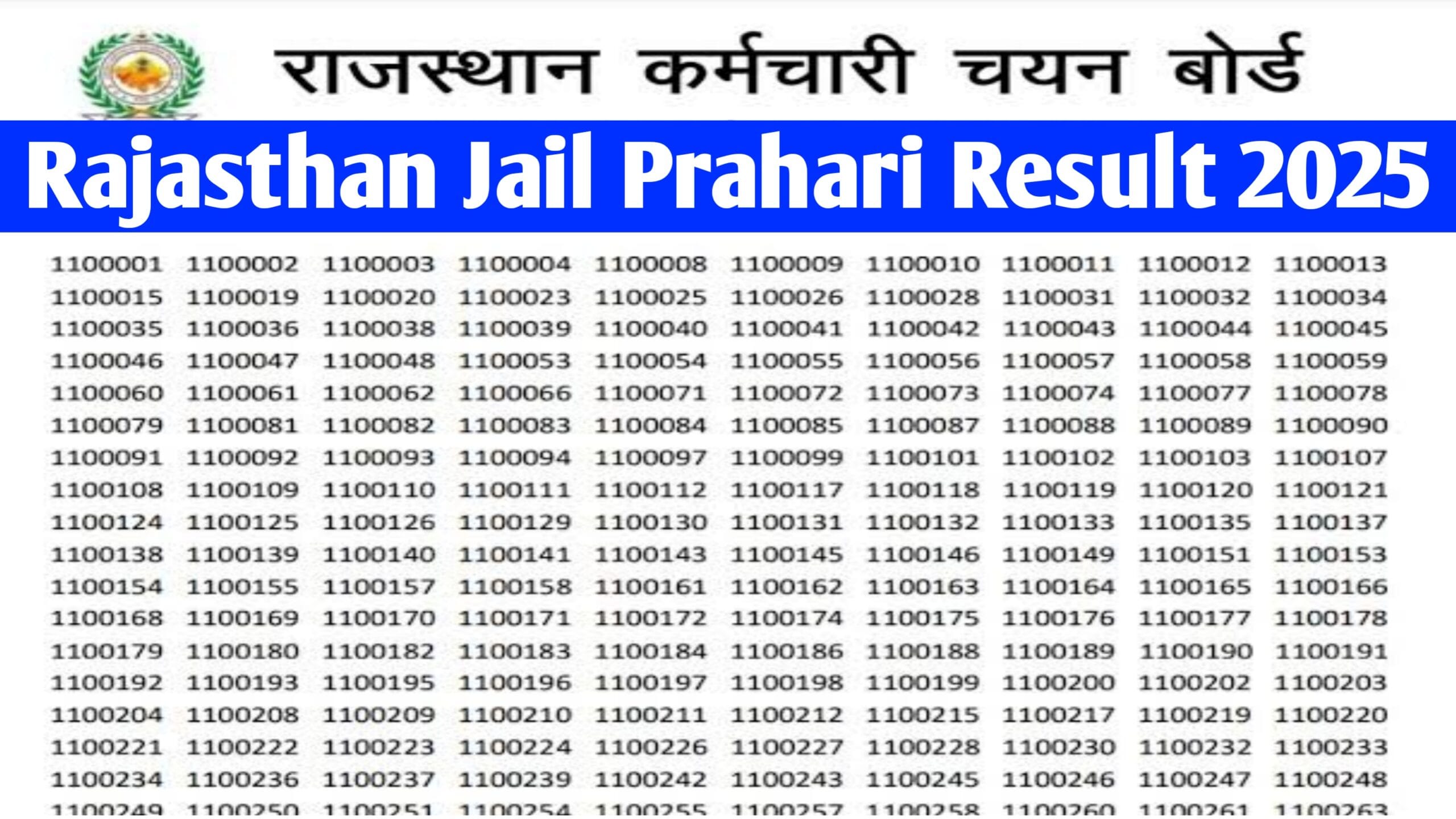 Rajasthan Jail Prahari Result 2025: (लिंक जारी), Merit List, Cut-off marks ऐसे चेक करें