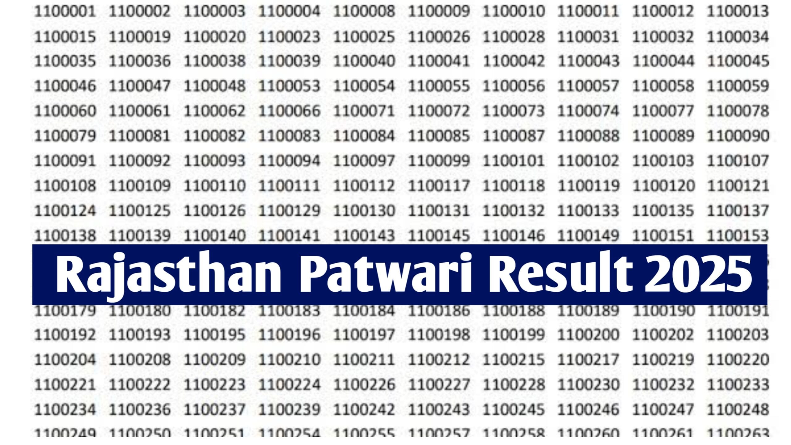 Rajasthan Patwari Result 2025 : Cut Off Marks & Merit List