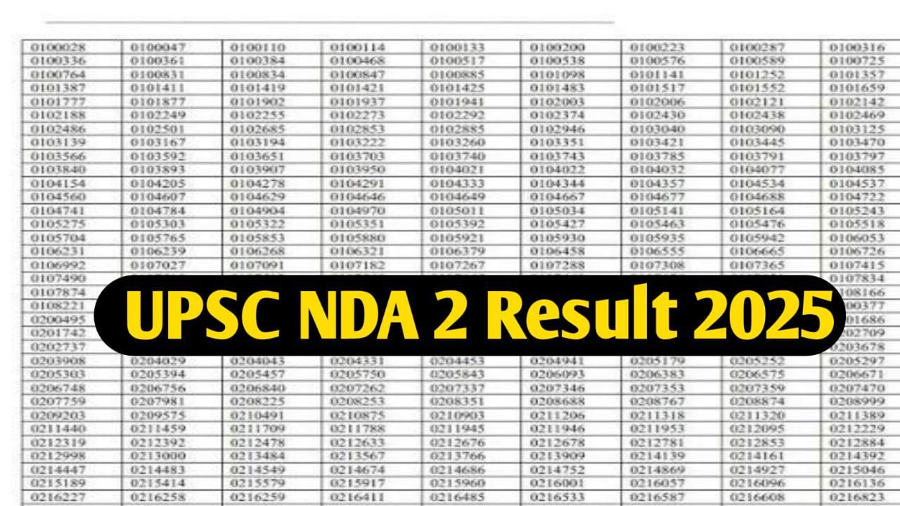 UPSC NDA 2 Result 2025 : Check NDA 2 Scorecard & Result