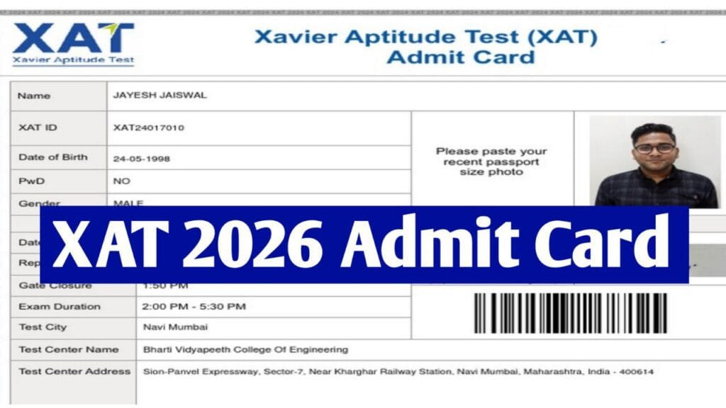 XAT 2026 Admit Card Download: ऐसे डाउनलोड करें प्रवेश पत्र परीक्षा 4 जनवरी को