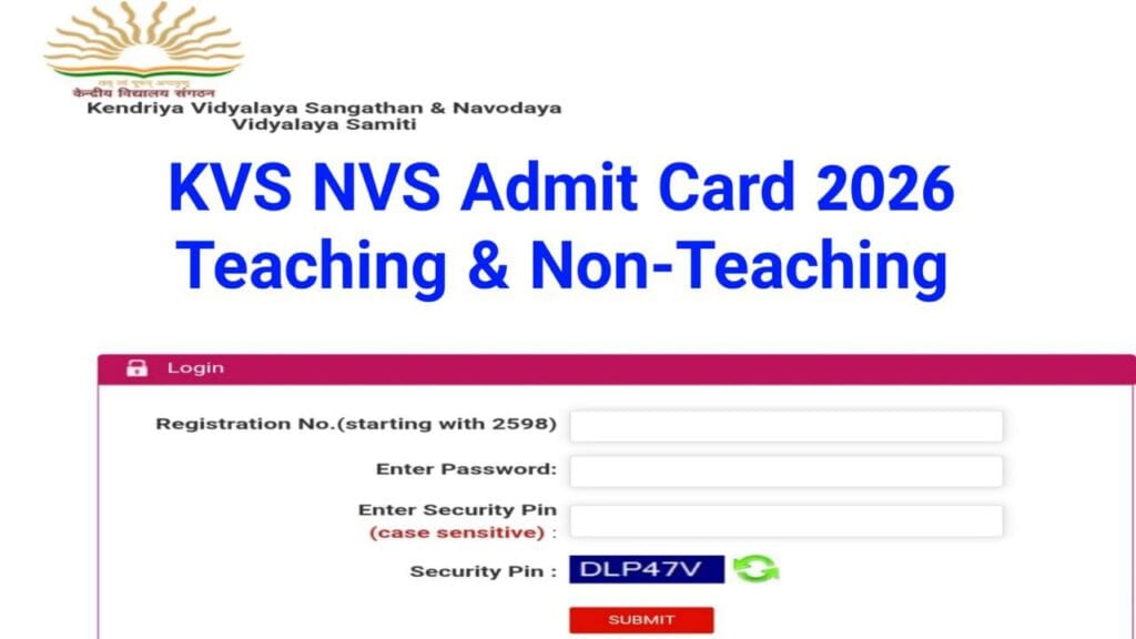 KVS NVS Admit Card 2026 Teaching & Non-Teaching Various Post जारी हुआ @navodaya.gov.in