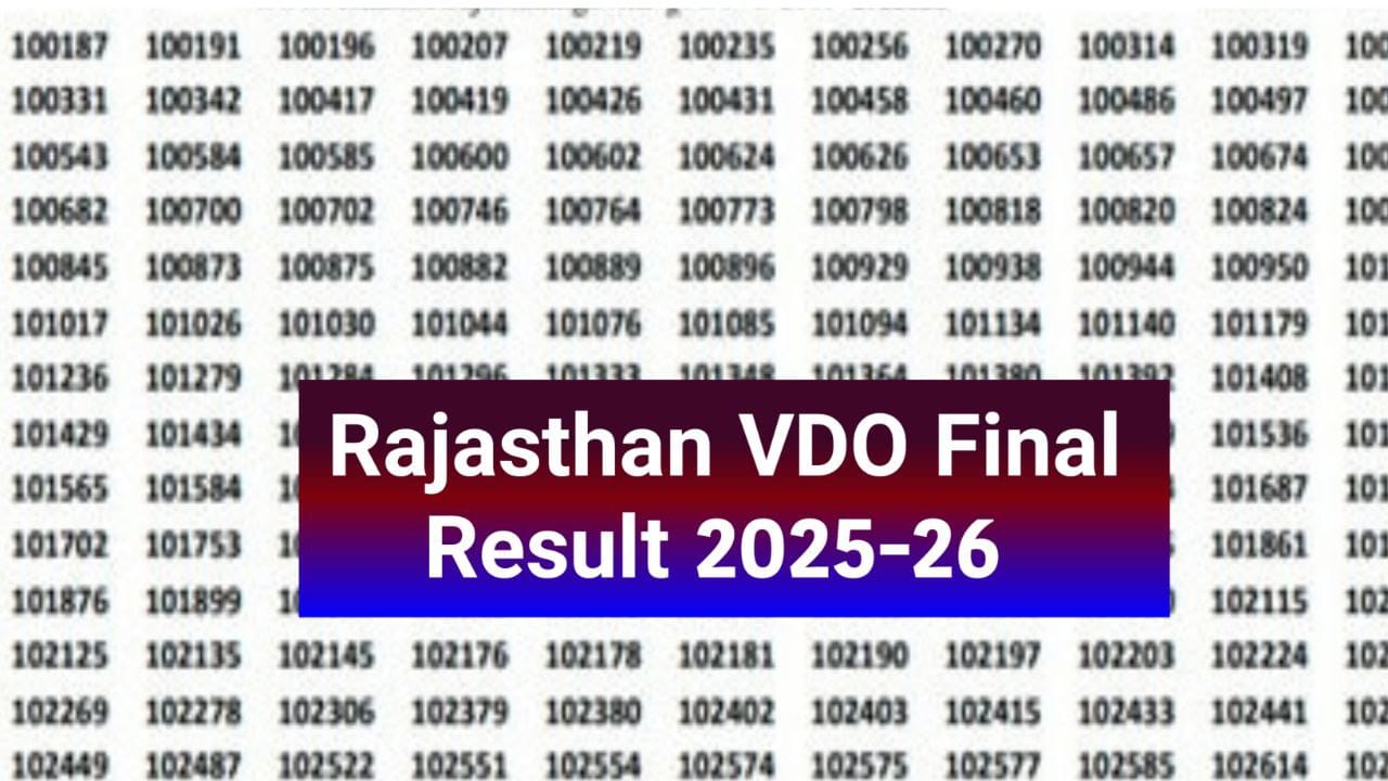 Rajasthan VDO Final Result 2025-26 (चेक करें) - Download Scorecard