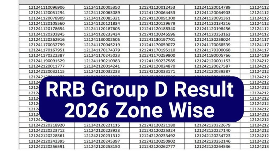 RRB Group D Result 2026: Zone-wise Merit List and Result PDF ऐसे चेक करें