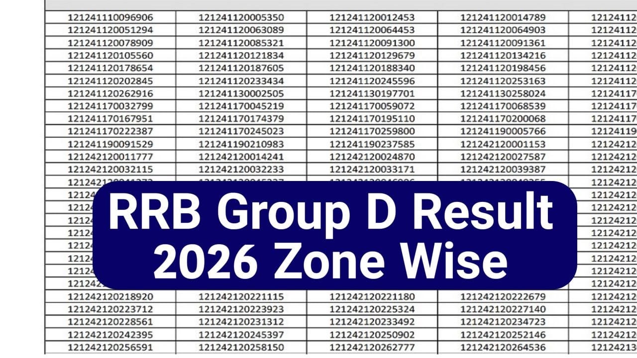 RRB Group D Result 2026: Zone-wise Merit List and Result PDF ऐसे चेक करें